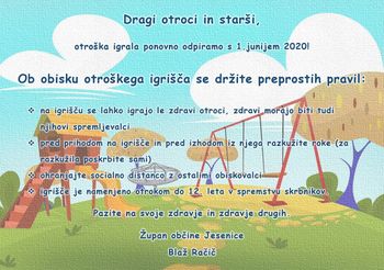 Otroška igrala ponovno odpiramo s 1.junijem 2020! Otroška igrala ponovno odpiramo s 1.junijem 2020!