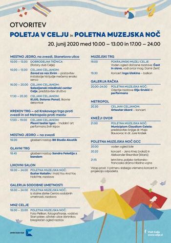 Poletje v Celju, knežjem mestu 2020 s poudarkom na lokalni kulturi