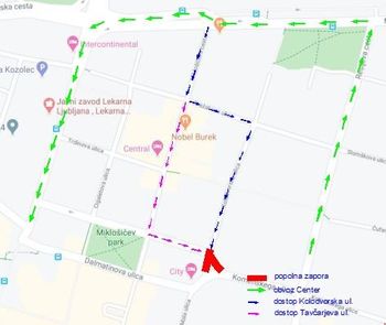 Prenavljamo za vas: zapora na križišču Komenskega in Tavčarjeve ulice