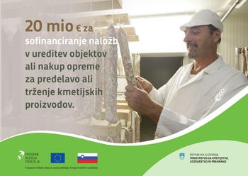 20 milijonov evrov za naložbe v predelavo ali trženje kmetijskih proizvodov