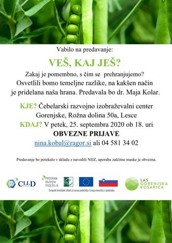 Predavanje "Veš, kaj ješ?"