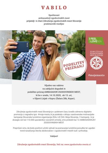 Podelitev priznanj AMBASADOR ZGODOVINSKIH MEST