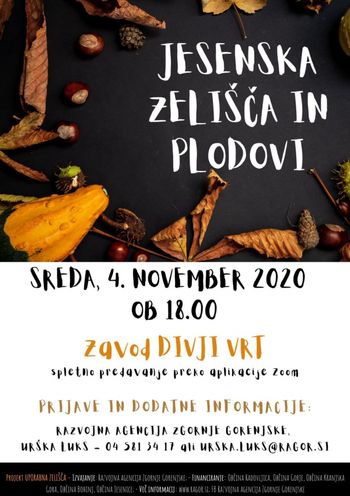 Predavanje JESENSKA ZELIŠČA IN PLODOVI