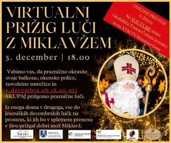 Virtualni prižig prazničnih luči z Miklavžem