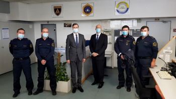 Župan Gregor Macedoni in državni sekretar dr. Olaj obiskala Policijsko postajo Novo mesto