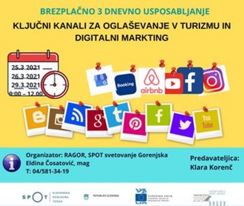 Ključni dejavniki za oglaševanje v turizmu in digitalni marketing - brezplačno usposabljanje