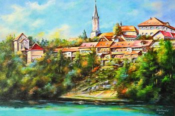 Župan Gregor Macedoni v dar od društva Mavrica prejel sliko Francija Urbančiča