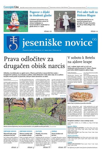 Jeseniške novice, 21. maj 2021