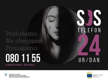 Društvo SOS telefon za ženske in otroke s 24-urno brezplačno linijo za pomoč žrtvam nasilja