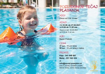 Tečaj plavanja za otroke na Bazenu Prebold v avgustu