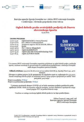 Ogled dobrih praks avstrijskih podjetij ob Dnevu slovenskega športa