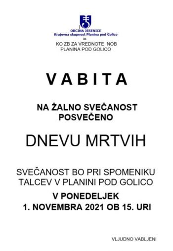 Žalna svečanost ob dnevu mrtvih