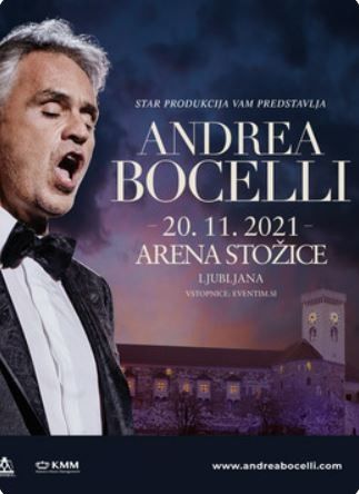 Koncert Andrea Bocelli-ja prestavljen na oktober 2022
