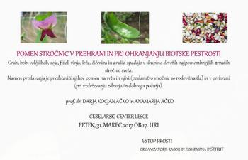 Predavanje o pomenu stročnic v prehrani in pri ohranjanju biotske pestrosti