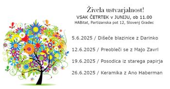 Ustvarjalni četrtki v juniju: sprosti domišljijo in se pridruži delavnicam za vse generacije