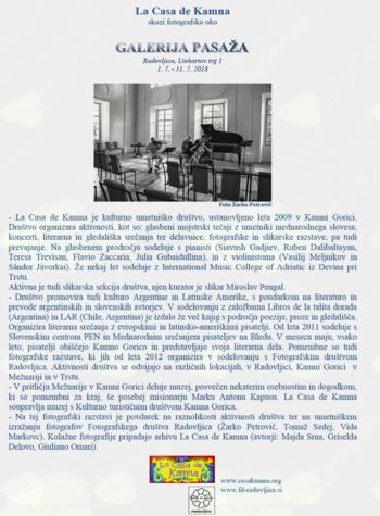 Fotografska razstava “La Casa de Kamna skozi fotografsko oko”