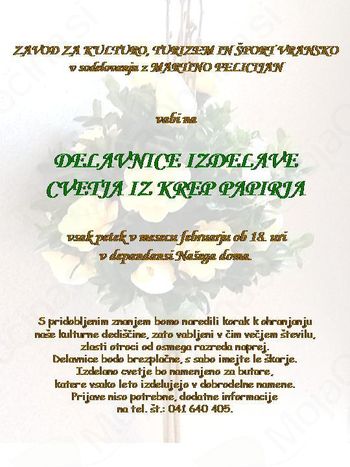 DELAVNICE IZDELAVE CVETJA IZ KREP PAPIRJA