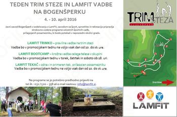 TEDEN TRIMSTEZE BOGENŠPERK IN LAMFIT VADBE NA BOGENŠPERKU