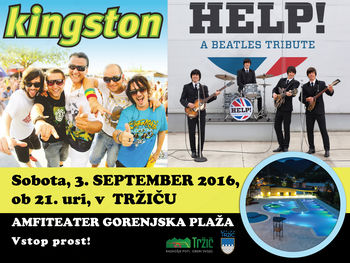 KONCERT SKUPIN HELP! A BEATLES TRIBUTE in KINGSTON NA GORENJSKI PLAŽI