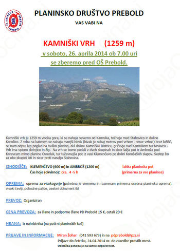 Pohod na Kamniški vrh