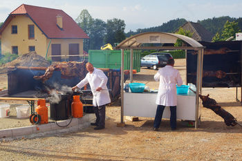 Druženje ob peki vola na žaru
