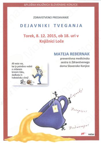Zdravstveno predavanje Mateje Rebernak v Knjižnici Loče