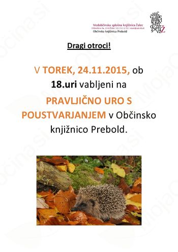 Pravljična ura v Občinski knjiznici Prebold