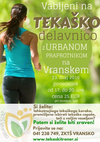 TEKAŠKA DELAVNICA Z URBANOM PRAPROTNIKOM