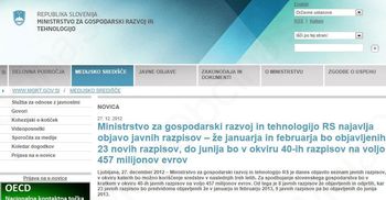 Ministrstvo za gospodarski razvoj in tehnologijo RS najavilo objavo javnih razpisov – na voljo 457 milijonov evrov