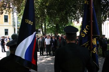 Polaganje vencev padlim v osamosvojitveni vojni ob dnevu državnosti