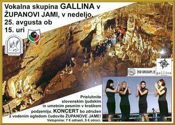Vokalna skupina Gallina v Županovi jami