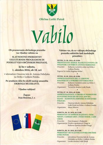 Slavnostna prireditev s kulturnim programom in podelitvijo občinskih priznanj