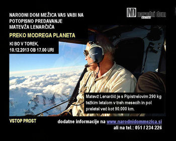 POTOPISNO PREDAVANJE MATEVŽA LENARČIČA - PREKO MODREGA PLANETA