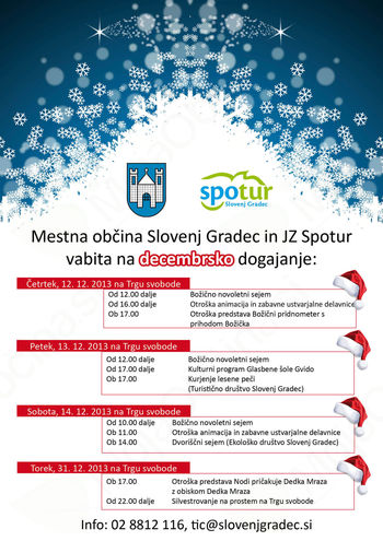 BOŽIČNO NOVOLETNI SEJEM V SLOVENJ GRADCU