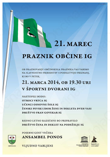 21. marec praznik Občine Ig 21. marec praznik Občine Ig