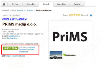 Nova funkcija na MojaObčina.si