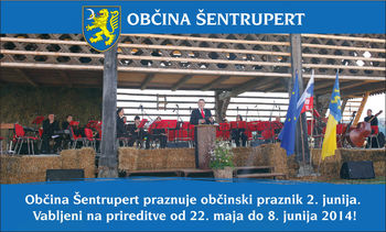 Občina Šentrupert praznuje občinski praznik 2. junija 