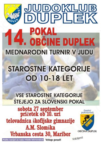 14. Mednarodni turnir občine Duplek v judu