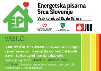 Brezplačno predavanje o učinkoviti rabi energije v javnih ustanovah »Energijska učinkovitost javnih stavb – kakšen zgled nam daje država?«