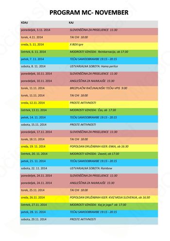 PROGRAM MC-NOVEMBER PROGRAM MC-NOVEMBER