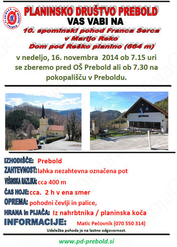 10.Spominski pohod Franca Serca v Marijo Reko