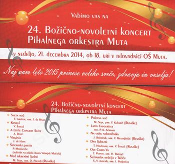 24. BOŽIČNO-NOVOLETNI KONCERT PIHALNEGA ORKESTRA MUTA