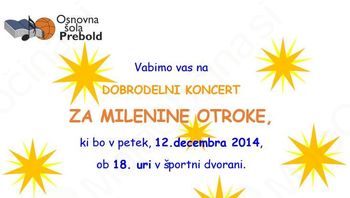 Dobrodelni koncert za Milenine otroke