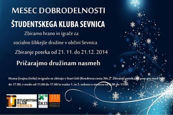 Mesec dobrodelnosti Študentskega kluba Sevnica