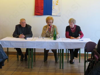Delovno predsedstvo - Franc Štamulak, Stanka Tamše, Darinka Cerjak