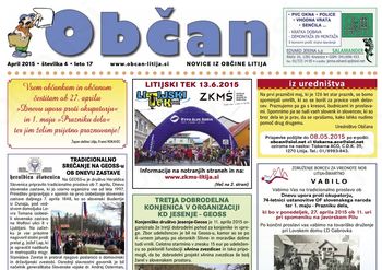 Glasilo Občan: Nova aprilska številka Glasilo Občan: Nova aprilska številka