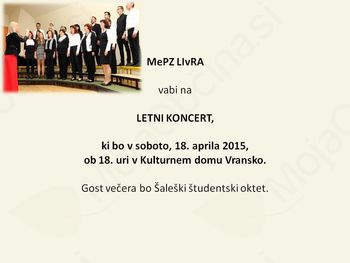LETNI KONCERT MePZ LIvRA