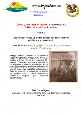Oblačilna podoba Preddvorčanov in okoličanov v preteklosti