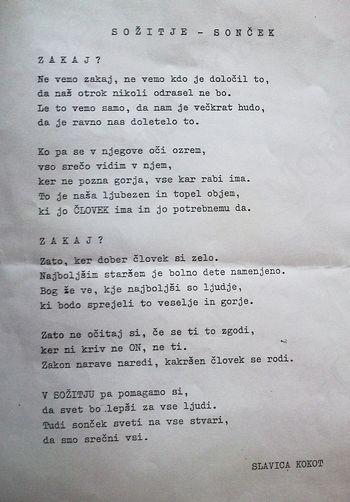 SOŽITJE - SONČEK