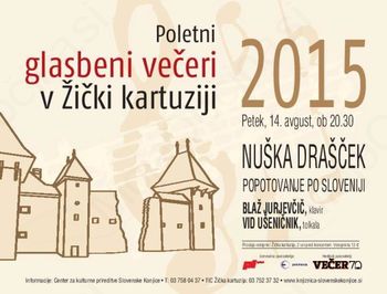 Nuška Drašček prihaja v Žičko kartuzijo